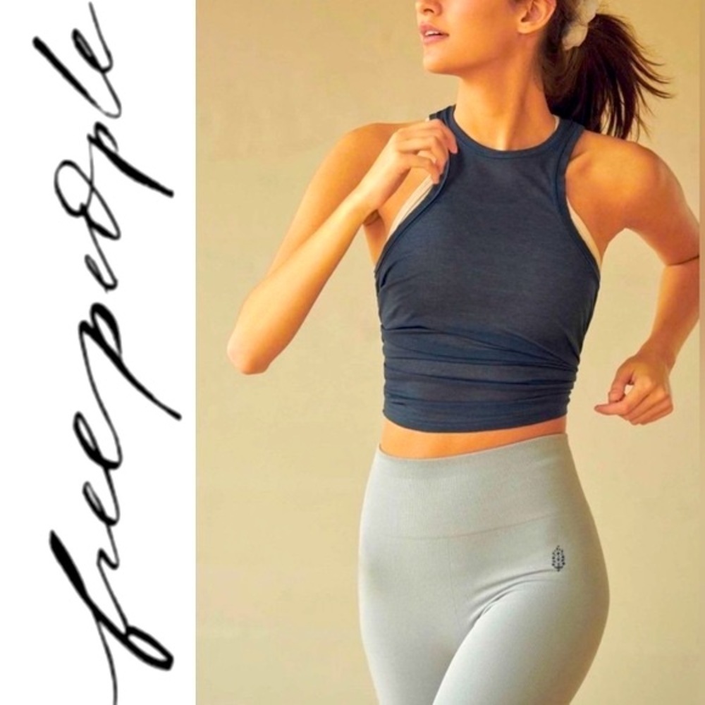 ๐ซ FP MOVEMENT by FREE PEOPLE Very Varsity Tank in Gravelstone Small NWT